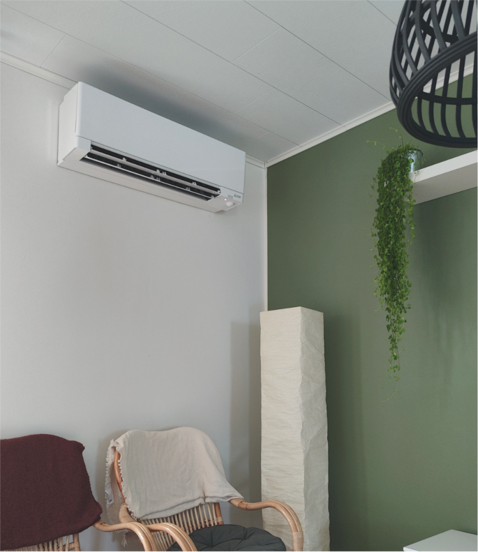 Mitsubishi Electric RW Hyper Heating ilmalämpöpumppu asennettuna